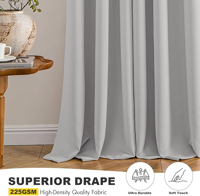 MIULEE Blackout Curtains for Bedroom 2 Panels 40 x 84 Inch Long Silver | - Image 5