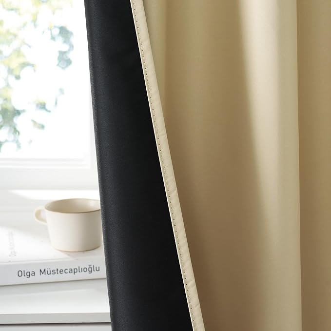 RYB HOME Bedroom Blackout Curtains 80 inches Long, 100% Blackout Thermal - Image 3