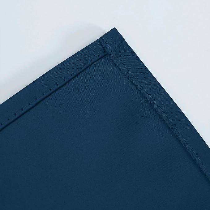 LEMOMO Blackout Curtains 66 x 54 Inch Long Navy Blue Curtains Set of 2 Panels - Image 7