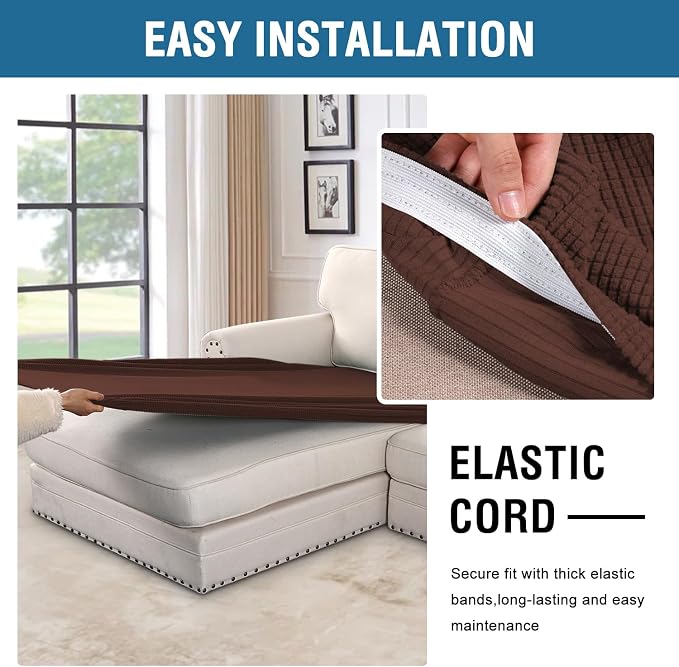 H.VERSAILTEX Super Stretch Individual Chaise Cover Sectional Couch Covers - Image 5