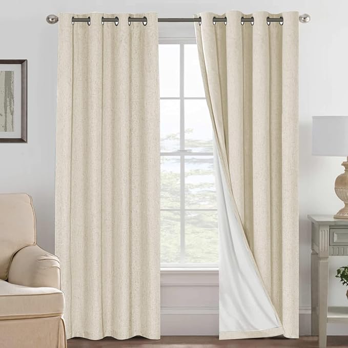 H.VERSAILTEX Linen Curtains 100% Blackout Curtains by HVERSAILTEX