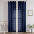 Chyhomenyc Navy Blue Sheer Curtains 96 Inch Length 2 Panels Set, Light by Chyhomenyc