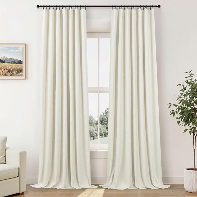 100 Inch Curtains Blackout for Bedroom Cooling Black Out Large Window Linen - Image 9
