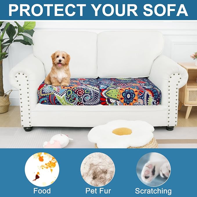 Smiry Printed Couch Cushion Covers, Stretch Soft Couch Covers - Image 7