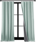 RYB HOME 100% Blackout Linen Textured Curtains 90 inches Long, Thermal by RYBHOME