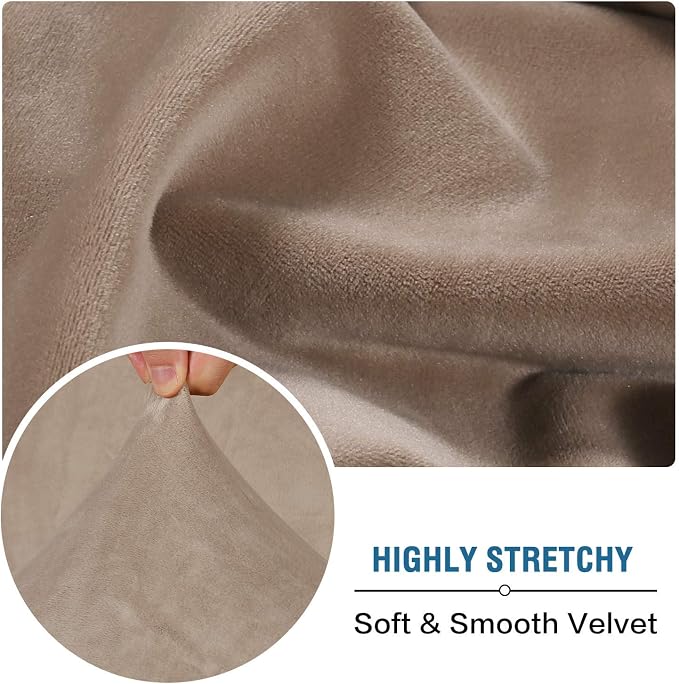 H.VERSAILTEX Velvet Stretch Couch Cushion Cover Plush Cushion Slipcover - Image 5
