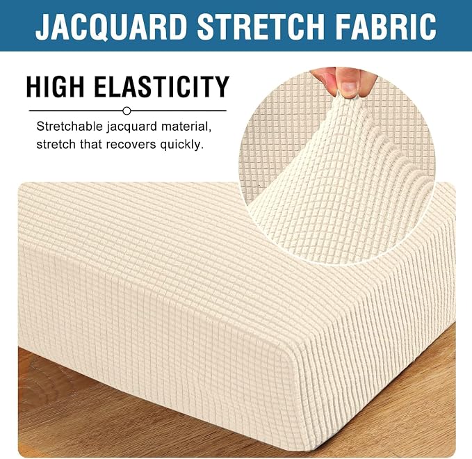 H.VERSAILTEX Super Stretch Individual Seat Cushion Covers Sofa Covers Couch - Image 4
