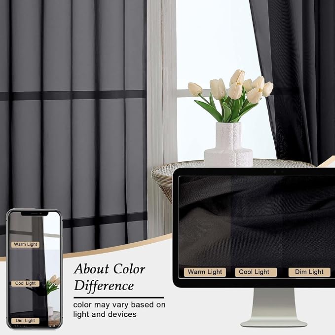 Extra Long Black Sheer Curtains - Image 7