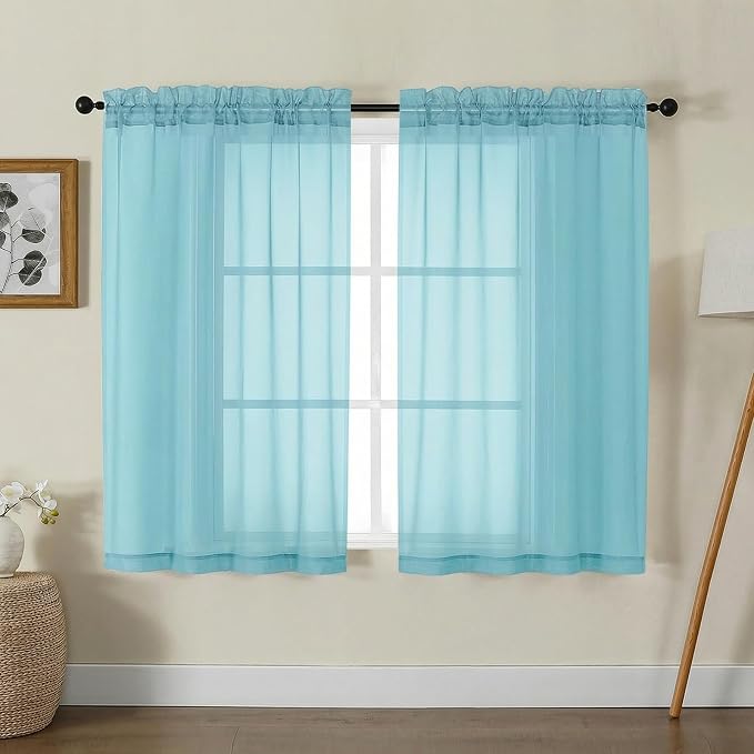 Gwine Sheer Curtains for Living Room 45 inch Length by Gwine