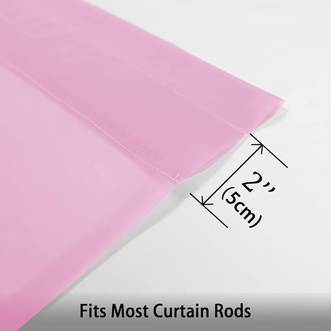 OWENIE Sheer Pink Curtains, Sheer Curtains 84 inch Length 2 Panels Set - Image 5