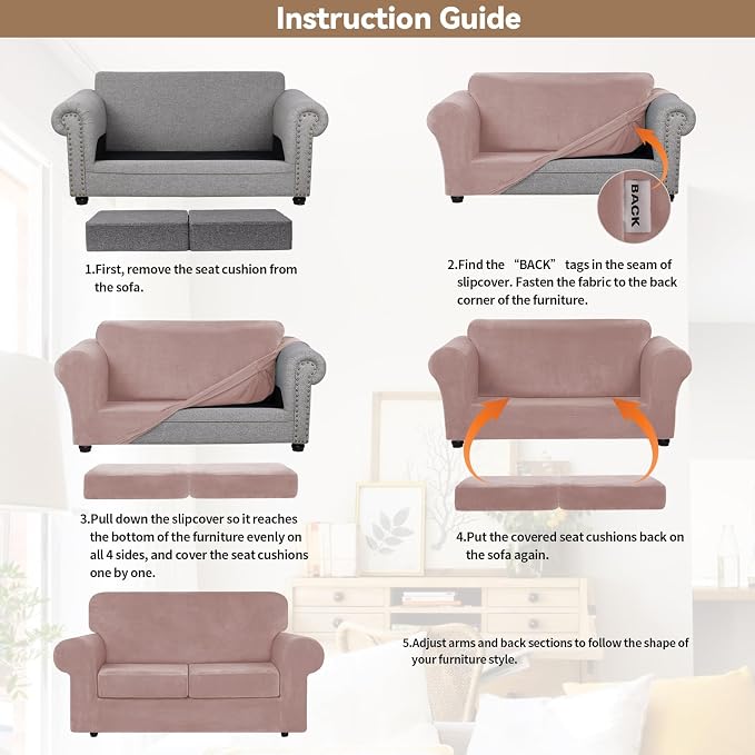 WEERRW Velvet Couch Covers for 2 Cushion Couch Sofa - Image 6