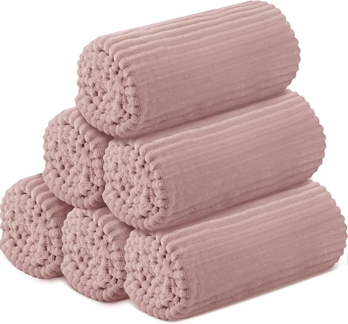 Buryeah 6 Pcs Flannel Throw Blanket Bulk 50 x 60 in Sleepover Blanket Outdoor by Buryeah