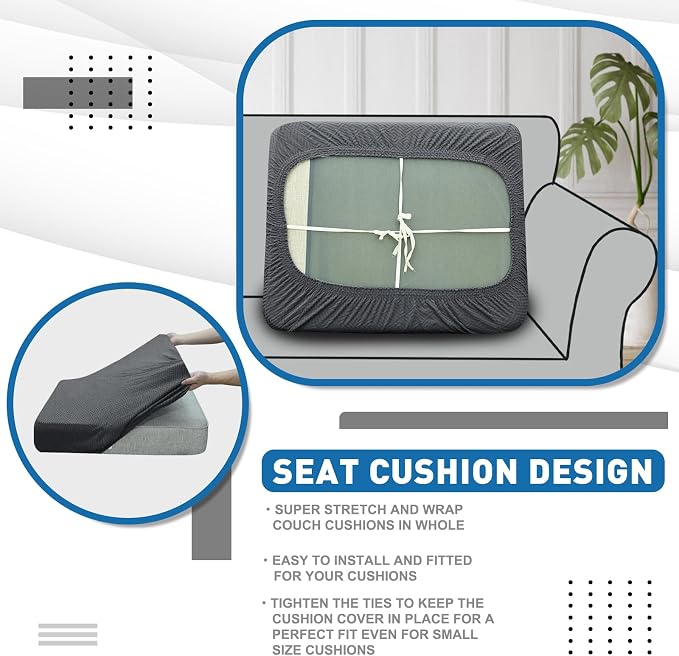 XINEAGE Large Couch Cushion Covers Seat Cushion Cover Thick Stretch Sofa - Image 6