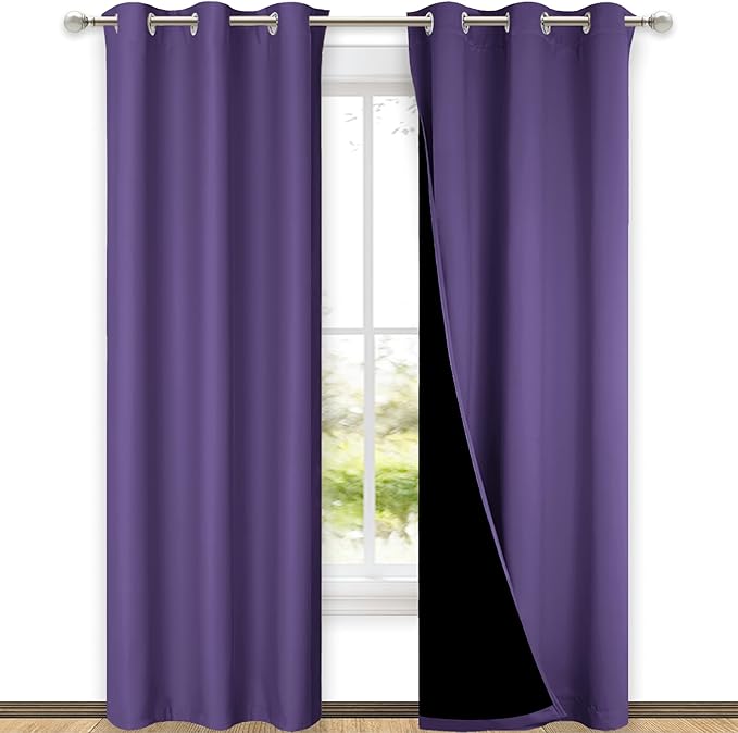 NICETOWN Blackout Curtains 80 inches Long, Full Light Blocking Drapes by NICETOWN