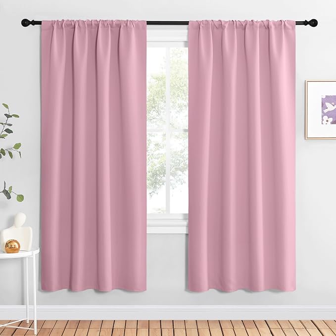 NICETOWN Blackout Curtains for Living Curtains, Rouge Pink, 2 Panels, 42 by 72 by NICETOWN