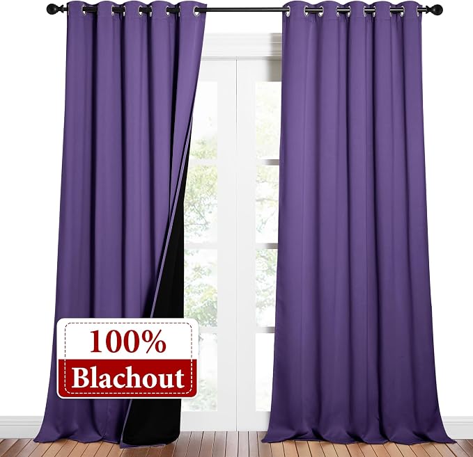 NICETOWN Total Shade Curtains and Draperies, Heavy-Duty Full Light Shading - Image 2