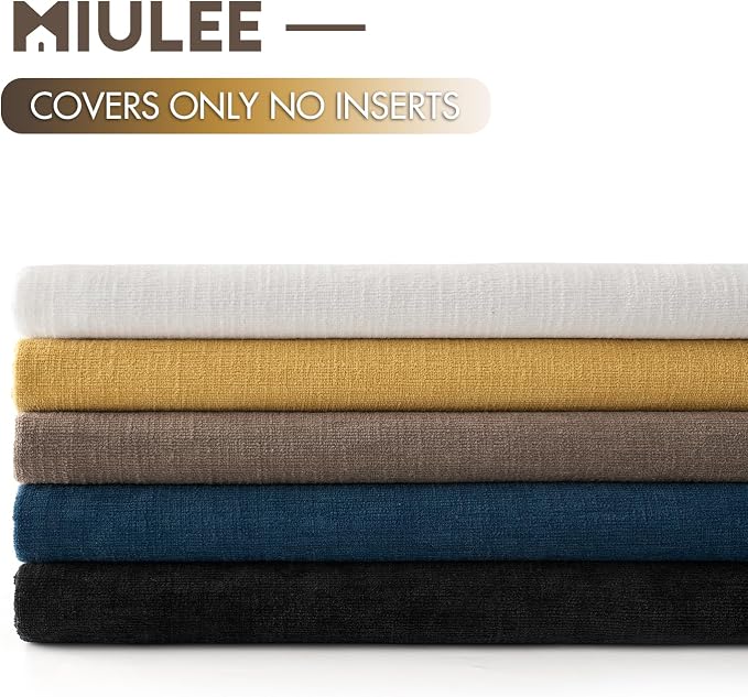 MIULEE Brown Chenille Couch Throw Pillow Covers, 18x18 | Set of 2, Modern - Image 6