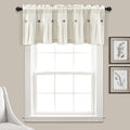 Lush Decor Linen Button Farmhouse Valance Curtians 84"W x 18"L Off White by LushDecor