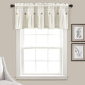 Lush Decor Linen Button Farmhouse Valance Curtians 52"W x 18"L Off White by LushDecor