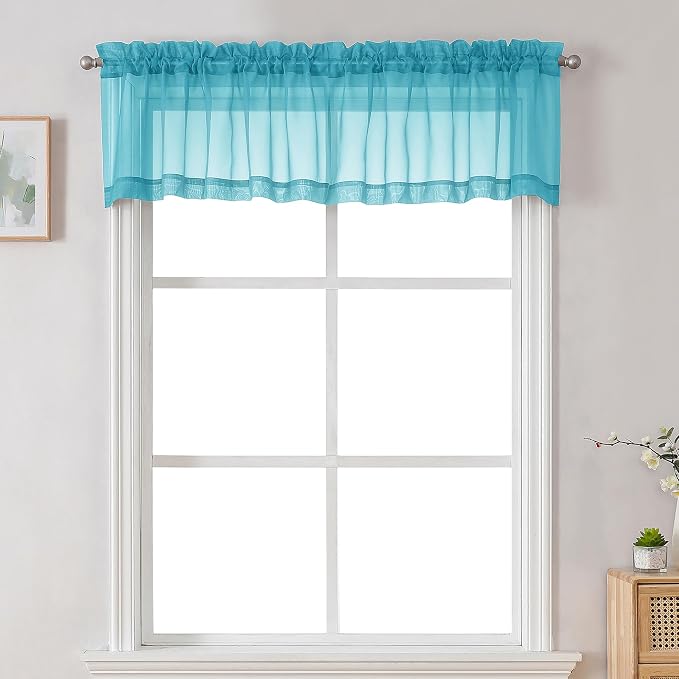 Chyhomenyc Sheer Valances for Windows 2 Pack, Small Window Curtains for Living by Chyhomenyc