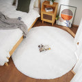 Ghouse Faux Rabbit Fur Round Rug 6ft White Round Rugs by Ghouse