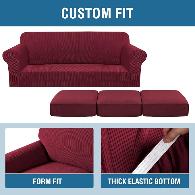 H.VERSAILTEX 4 Piece Stretch Sofa Covers - Image 4