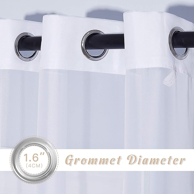 NICETOWN White Sheer Curtains 72 inches Long - Image 2