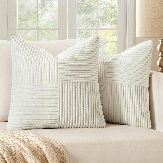 MIULEE White Decorative Throw Pillow Covers 20x20 Inch by MIULEE