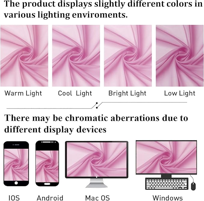 Lecloud Light Pink Sheer Curtains 120 Inches Long 2 Pcs, Solid Voile Light - Image 5