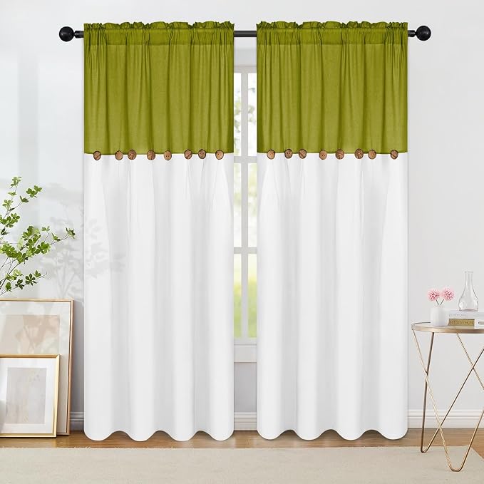 FRAMICS Farmhouse Cotton Linen Curtains by FRAMICS