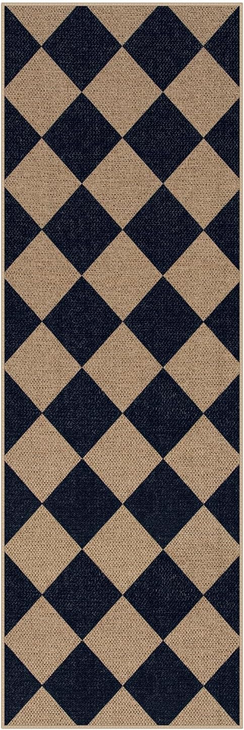 Lahome Colette Checkered Easy Jute Runner Rug, 2x6 Kitchen Mats - Image 7