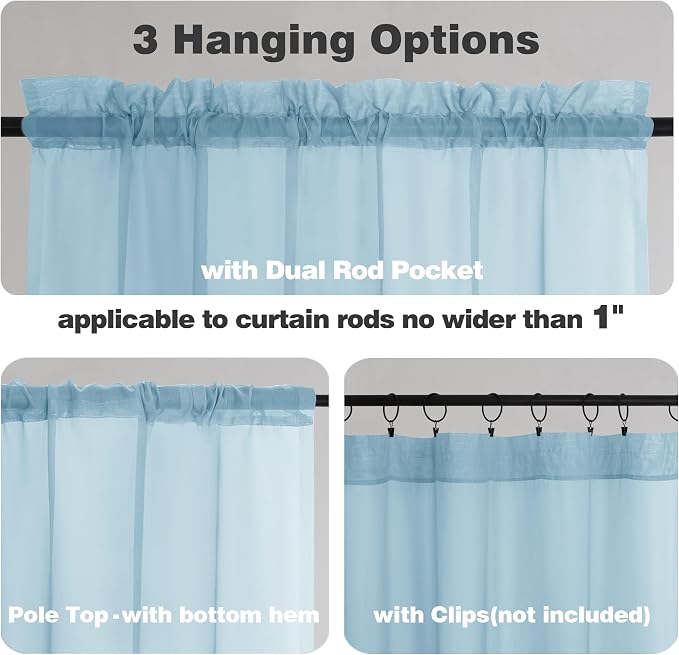 Chyhomenyc Sky Blue Sheer Valances - Image 5