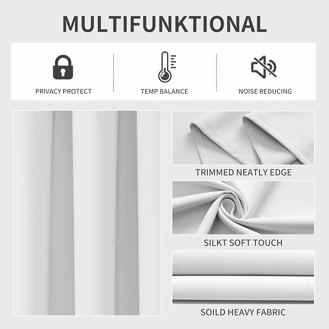 Joydeco Blackout Curtains 108 Inch Length 2 Panels Set, Thermal Insulated Long - Image 3