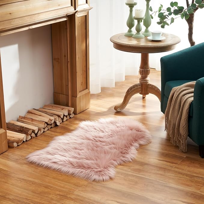 EasyJoy Ultra Soft Fluffy Shaggy Area Rug Faux Fur Rug Chair Cover Seat Pad by EasyJoy