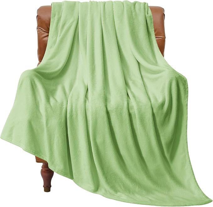 BEDELITE Fleece Blanket Grass Green Throw Blankets by BEDELITE