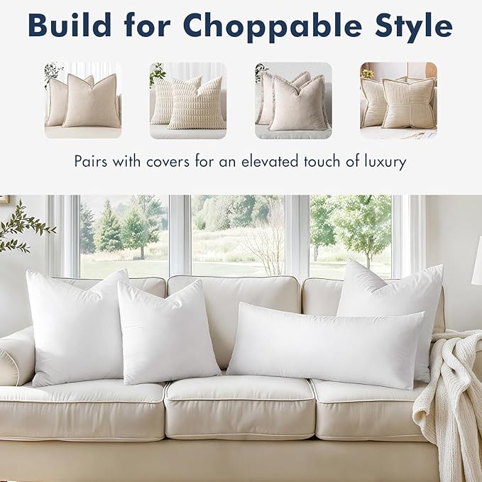 MIULEE 20x20 Pillow Inserts, Decorative Fluffy Throw Pillow Inserts Cotton - Image 4