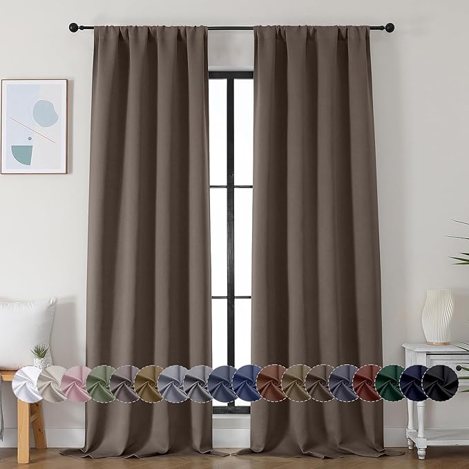 Simplebrand Ava Brown Blackout Curtains by Simplebrand