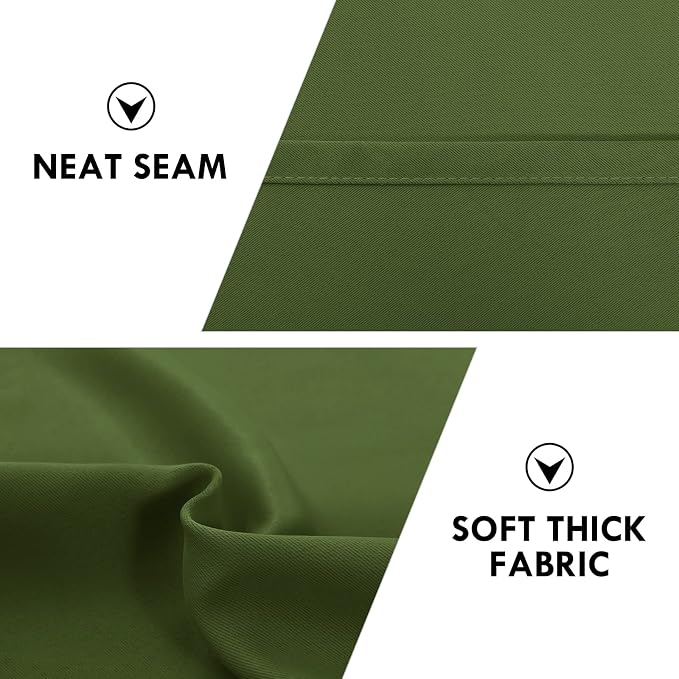 DWCN Olive Green Room Darkening Blackout Curtains - Image 6