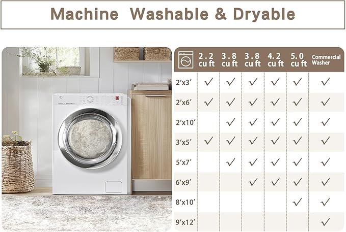 Srugn Washable Rugs 10x14 Area Rugs - Image 7