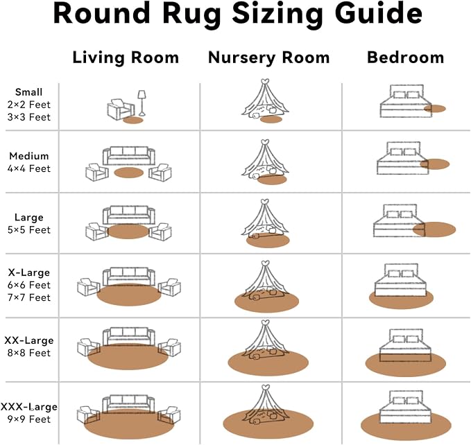 OLANLY Khaki Round Rugs for Bedroom - Image 8