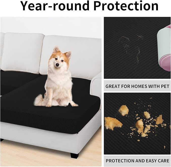 Easy-Going Stretch 3 Pieces Couch Cushion Covers - Image 3