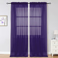 OWENIE Purple Sheer Curtains 96 Inch Length, Elegant Sheer Curtains by OWENIE