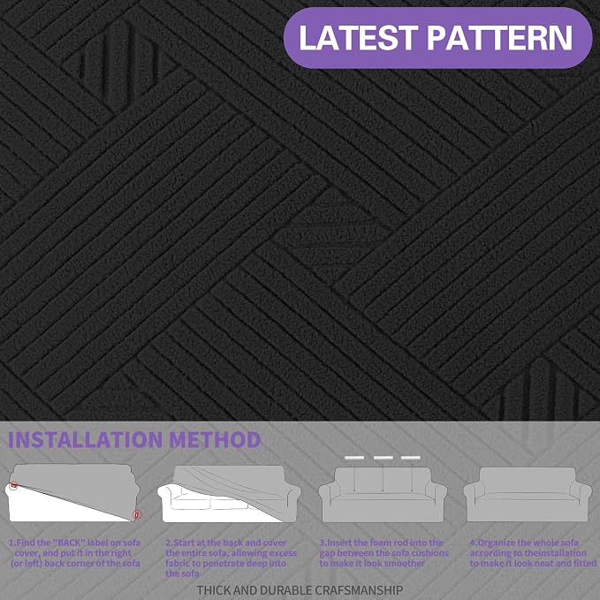 ZNSAYOTX Oversized Super Stretch Couch Cover, New Striped Sofa Covers - Image 5