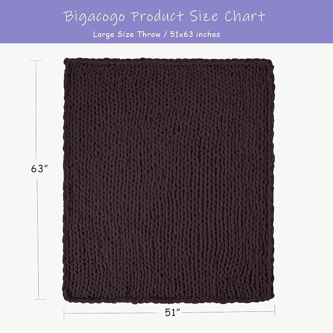 Bigacogo Chunky Knit Throw Blanket - Image 2
