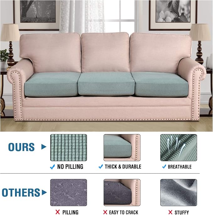 H.VERSAILTEX Super Stretch Couch Cushion Covers Sofa Cushion Slipcovers - Image 5