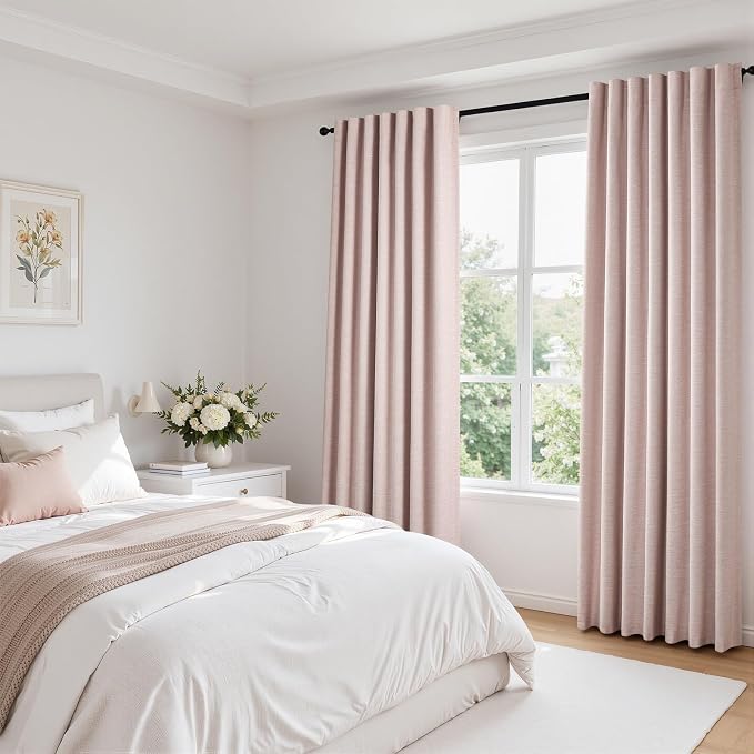 Topfinel Light Pink 105 Inch Curtains 2 Panels Set - Image 7