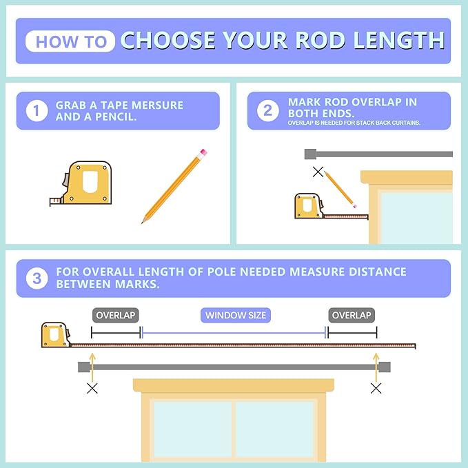 Byondeth Curtain Rods for Windows 16 to 48 or 60 Inches Max Adjustable Length 1 - Image 6