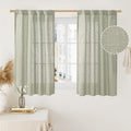 LAMIT Sage Grey Linen Curtains 48 Inch Length 2 Panels, Light Filtering Panels by LAMIT