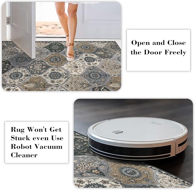 Lahome Moroccan Washable Round Rug 5ft, Soft Circle Rug - Image 5