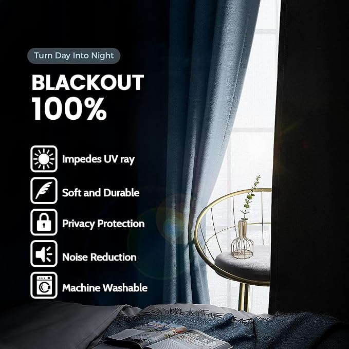SimpleHome 100% Blackout Curtains - Image 2